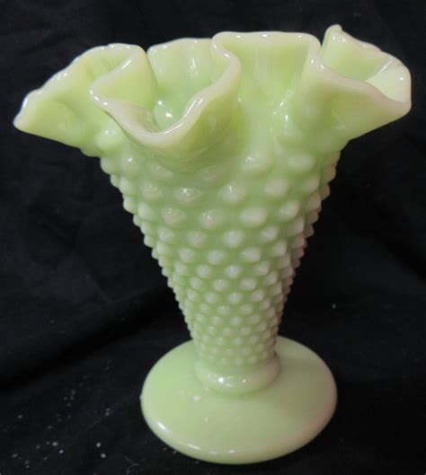Sold Price Rare Vintage Fenton Jadeite Green Milk Glass Hobnail Vase 5 1 2 H Ec December 6