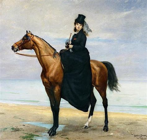 Equestrian Portrait Of Mademoiselle Croizette Asher Brown Durand Les