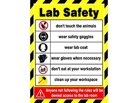 Lab Safety Poster Sign Board Water Proof Sticker Office