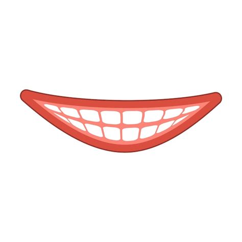 Dentes do sorriso vetor cuidados dentários boca sorridente com ilustração de dentes brancos