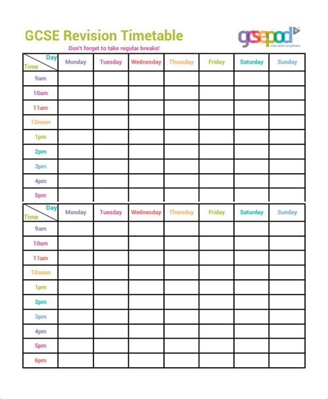 11 Timetable Templates Free Sample Example Format Free And Premium