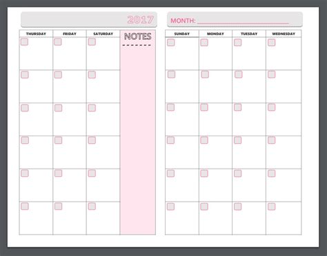 2 Page Monthly Planner Template Example Calendar Printable
