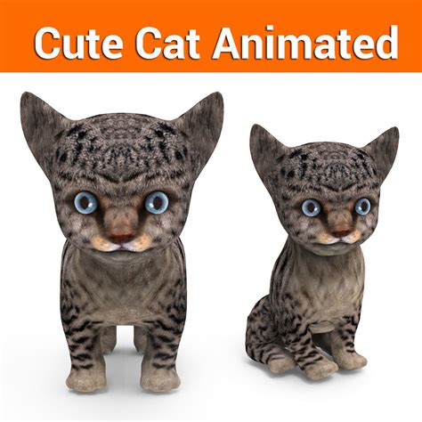 3d Cartoon Cat Animated Model Animated Cgtrader