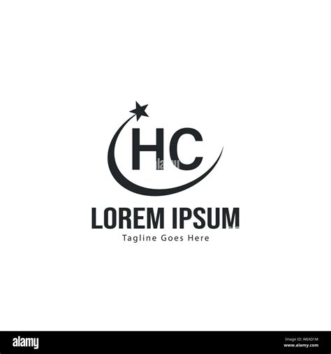 Initial Hc Logo Template With Modern Frame Minimalist Hc Letter Logo