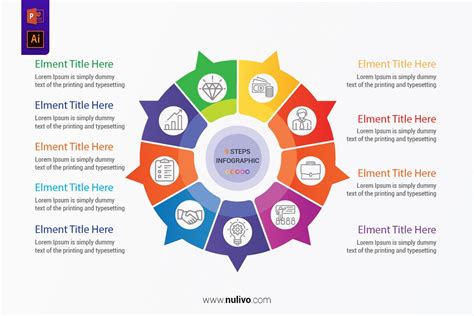 9 Step Start Finish Circular Diagram For Powerpoint Nulivo Market