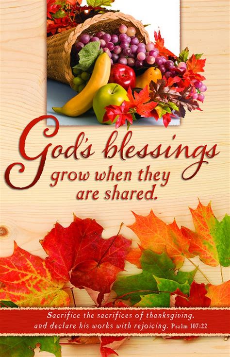 Gods Blessings Thanksgiving Bulletin Letter Size Church Partner