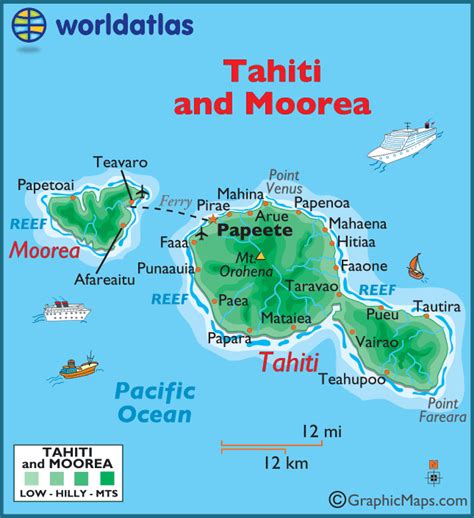 Tahiti And Moorea Large Color Map Papeete Tahiti Moorea Tahiti Miss