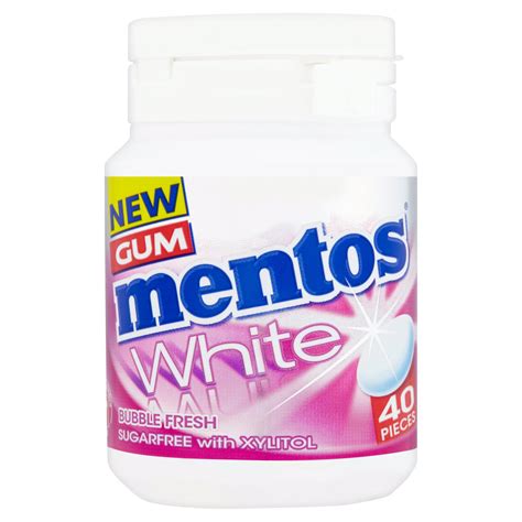 Mentos Gum White Sugar Free Bubble Fresh Bottle 40pcs Chewing Gum