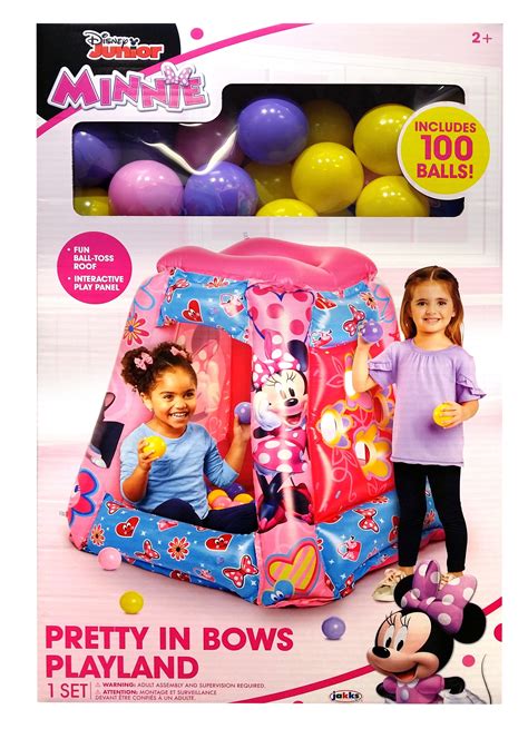 Disney Minnie Mouse Inflatable Playland Ballpit Includes 100 Soft Flex