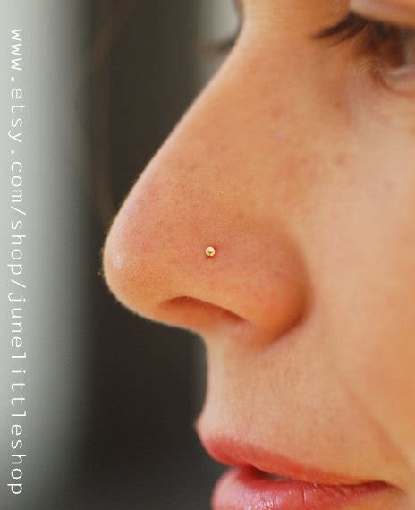 Tiny Nose Stud 14k Gold Filled Nose Stud Gold Ball Nose