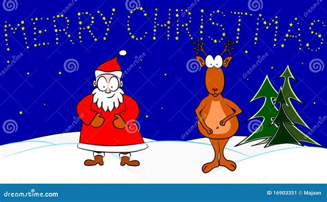 Santa Claus And Rudolph The Red Nosed Reindeer Stock Vector