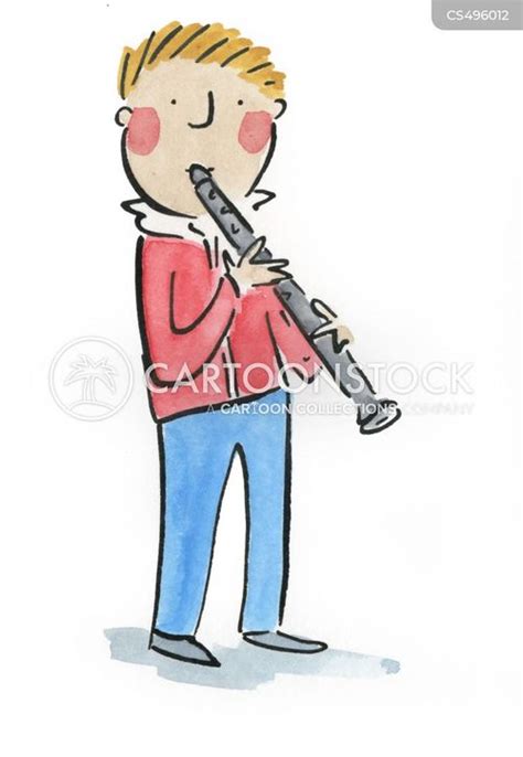 Cartoon Clarinet Player Original Vector Illustration Music Player