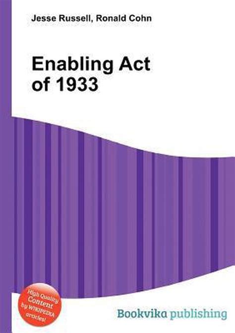 Enabling Act Of 1933 9785510974850 Boeken