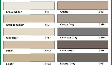 grout color chart mapei