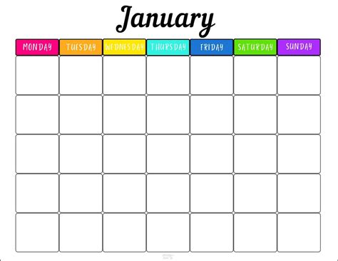 Printable Monthly Calendar Templates Customize And Print
