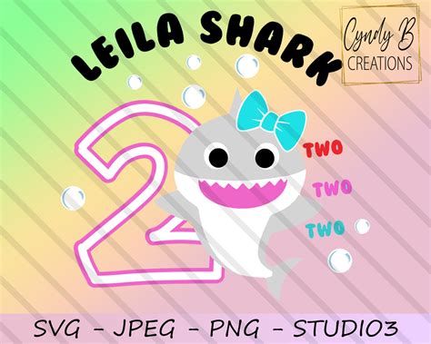 Girl Baby Shark Birthday Shirt Svg Png Jpeg Studio3 Etsy