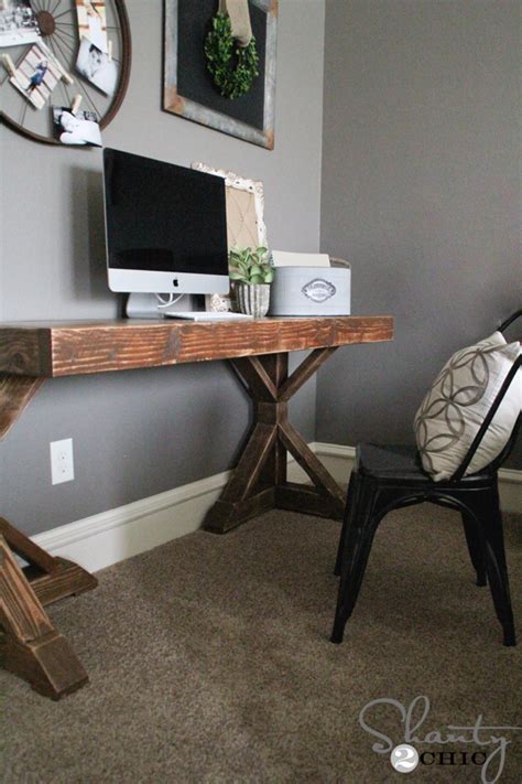 An aesthetic contemporary desk for 2 persons seating abreast. DIY Desk for $70 - Shanty 2 Chic