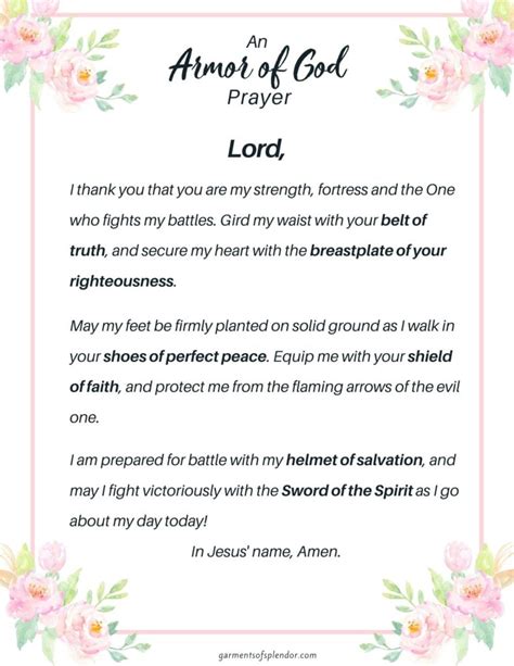 7 Powerful Armor Of God Prayers With Free Printables