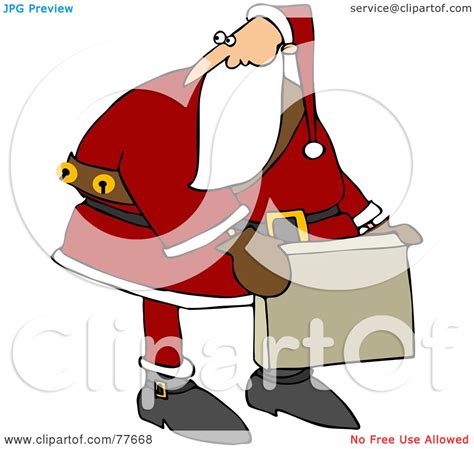 Royalty Free Rf Clipart Illustration Of Kris Kringle Carrying A