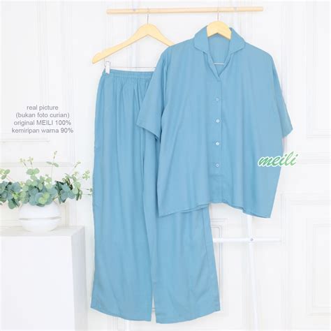 Jual Celana Panjang Xxl 5l Ld 120 140 Setelan Basic Pajamas Bigsize Piyama Rayon Super Lengan