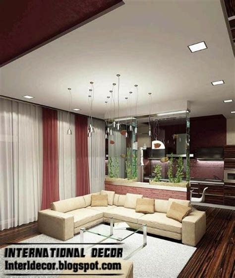 Living room 10 high ceiling living room design ideas. suspended ceiling false, ceiling spot light, lighting ...