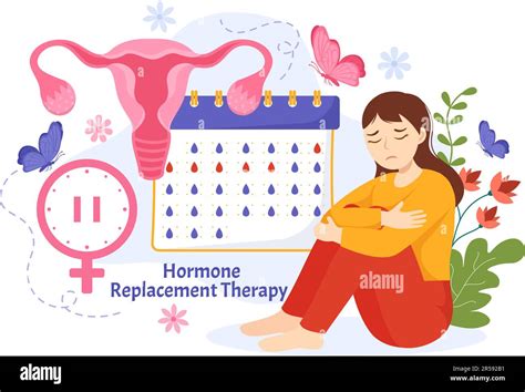 Hrt Or Hormone Replacement Therapy Acronym Vector Illustration With