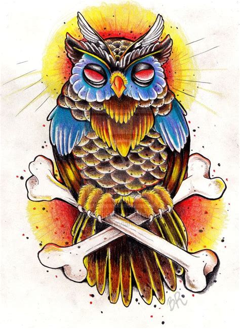 35 Besten New School Owl Tattoo Sketches Bilder Auf Pinterest
