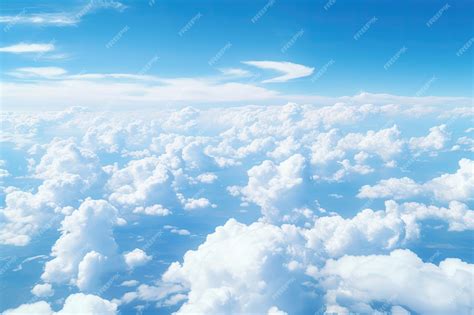 Premium Ai Image White Fluffy Clouds A Serene Aerial View Of The