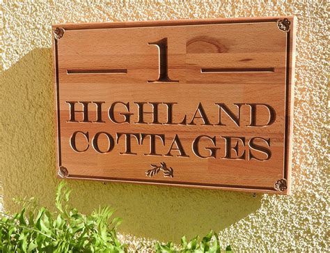 Personalised House Sign Carved Wooden Sign Hardwood Cottage Sign