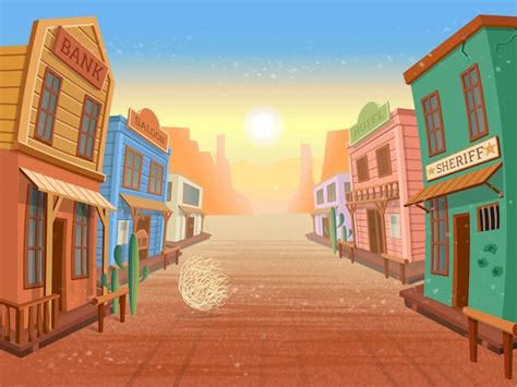 Free Vector Variety Of Old Houses For Western Town Flat Item Set