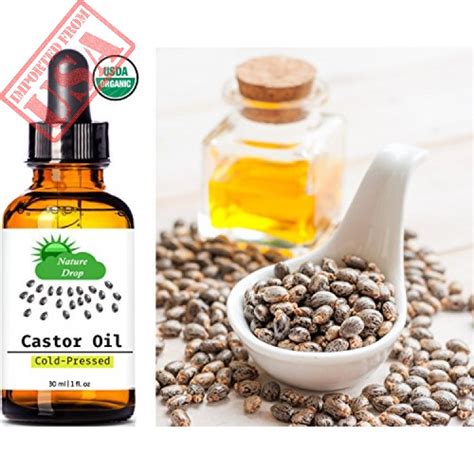 Nature Drops Organic Castor Oil 100 Usda Certified Pure Cold Pressed