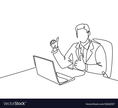 Business Management Concept One Line Drawing Vector Image