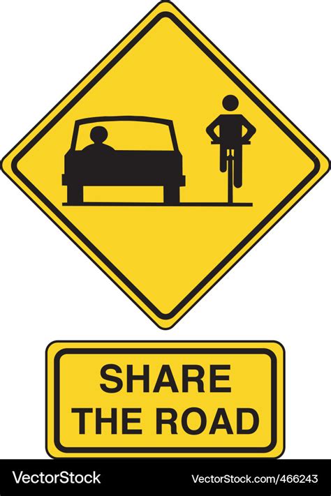 Share The Road Royalty Free Vector Image Vectorstock
