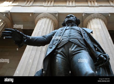George Washington Statue In Front Of Federal Hall Wall Street