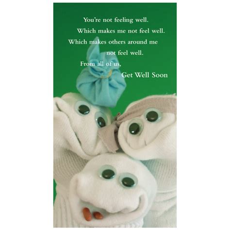 Quiplip Get Well Soon Greeting Card From The Sock Ems Collection