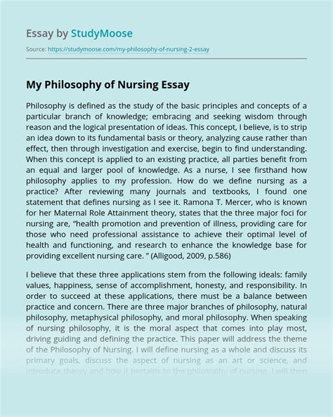 My Philosophy Of Nursing Free Essay Example Nursing Philosophy Essay