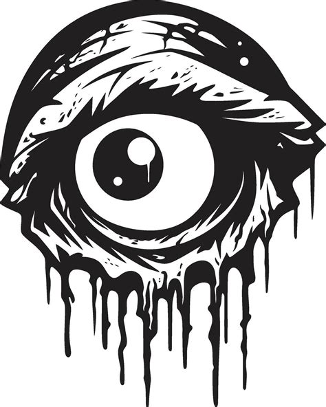 Sinister Gaze Black Vector Scary Eye Demonic Zombie Eye Creepy Black