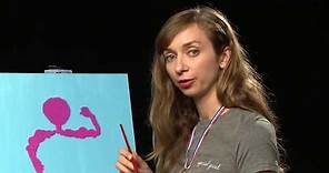 Lauren Lapkus Paints Herself As A Bodybuilder with The Shirtless Painter