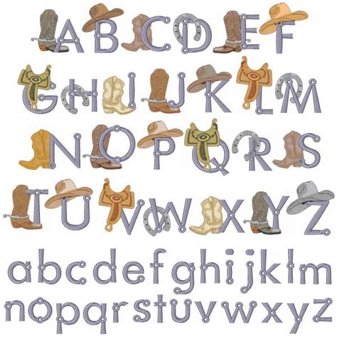 Cowboy Alphabet By Great Notions Home Format Fonts On Embroiderydesigns
