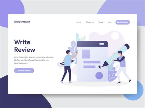 Landing Page Template Of Write Review Illustration Concept Modern Flat