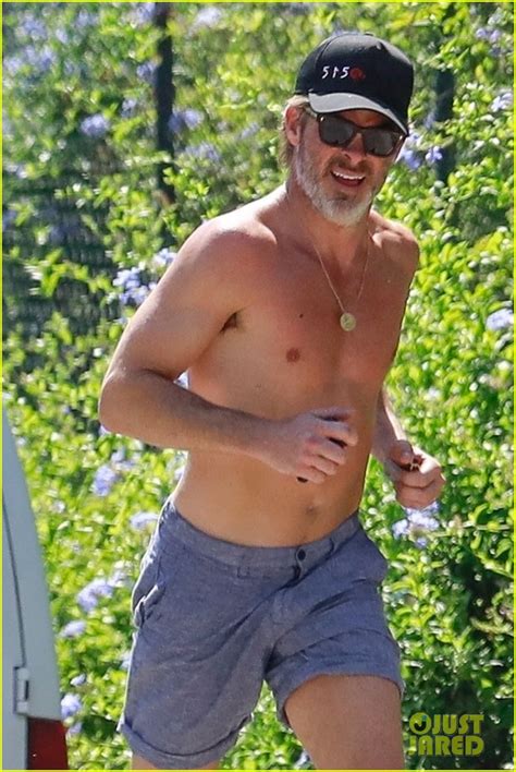 Full Sized Photo Of Chris Pine Shirtless Run Photo Just