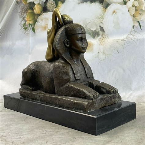 Handcraft Egypt Nude Girl Resting Figurine Hot Cast Bronze Medium Sphinx Figure Ebay