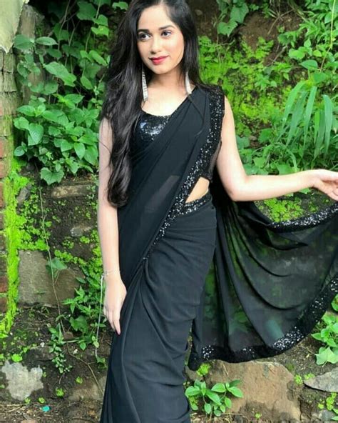 Jannat Zubair Rahmani In Black Saree Latest Fashion Dresses Saree