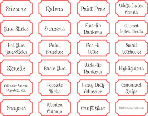Printable Home Organization Storage Labels