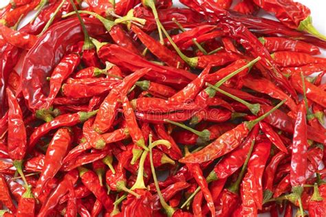 Dried Red Chili Peppers Stock Image Image Of View Chiles 52223333