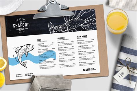 Affordable and search from millions of royalty free images, photos and vectors. A4 Seafood Menu Templates (260964) | Brochures | Design ...