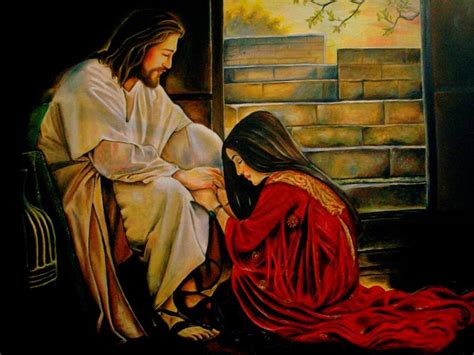 Jesus Con Maria Magdalena Painting By Luiandri Vanessa Yzarraga Utrera Saatchi Art