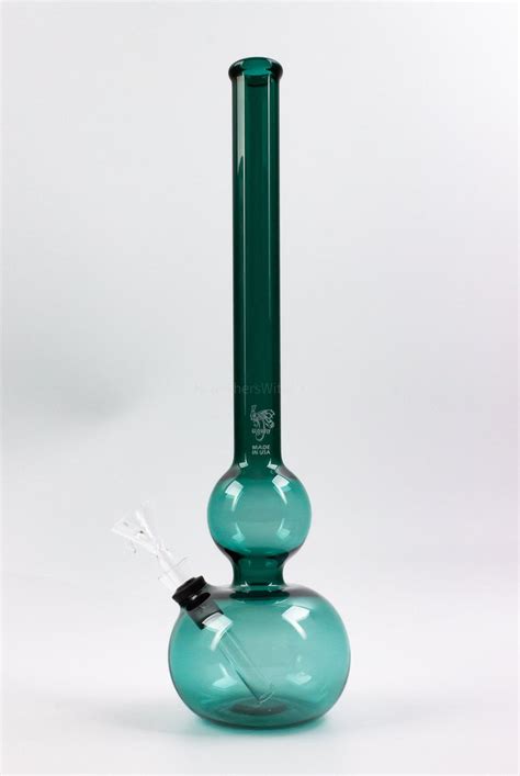 Glowfly Glass Colored Double Bubble Bottom Bong For Sale