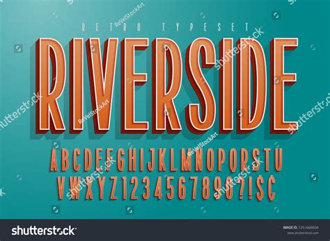 Condensed Comical 3d Display Font Design Stock Vector Royalty Free