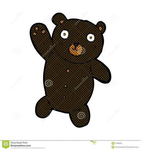 Comic Cartoon Cute Black Teddy Bear Stock Illustration Illustration